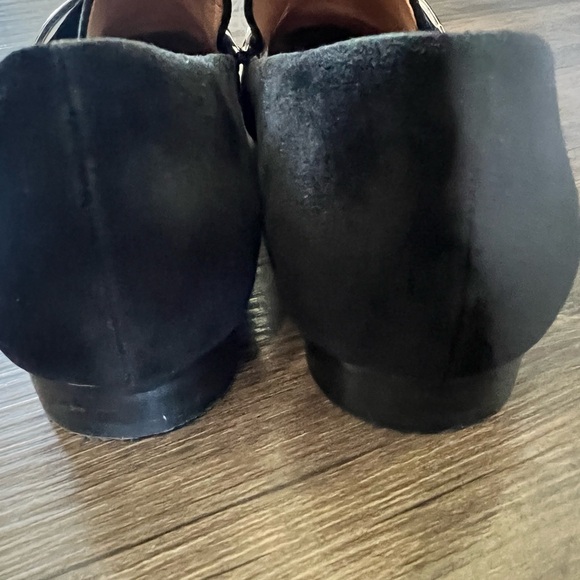 Paolo Linea Black Suede loafers with silver buckles size 9 pointed toes - Picture 6 of 6